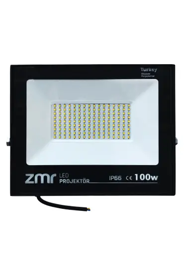 ZMR 100 WATT BEYAZ 6500K IP66 150* IŞIK AÇISI 220 VOLT SİYAH SLİM KASA LED PROJEKTÖR (4767)