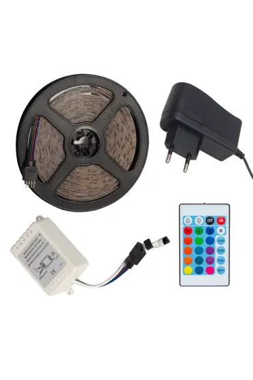 OM-7 SİLİKONLU 5 METRE RGB ŞERİT LED ANİMASYON DEVRELİ + ADAPTÖR SET (4767)