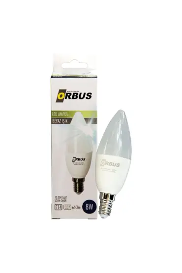 ORBUS ORB-8W C37 8 WATT E14 650 LMN BEYAZ TASARRUFLU AMPÜL (4767)