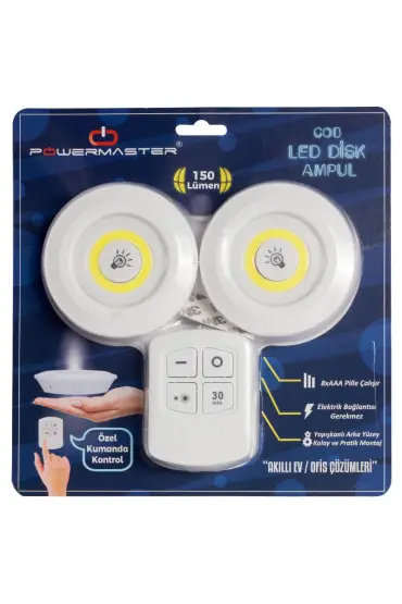 BEYAZ 150 LÜMEN COB LED YUVARLAK ÇİFT AMPÜL KUMANDALI (4767)