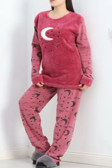 Battal Polar Pijama Takımı Açıkmor