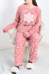 Battal Polar Pijama Takımı Pembe2