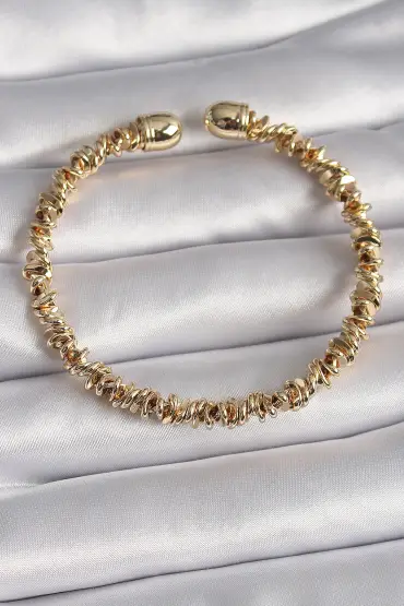 316L Çelik Gold Renk Dorika Model Kadın Bileklik - TJ-BB6459