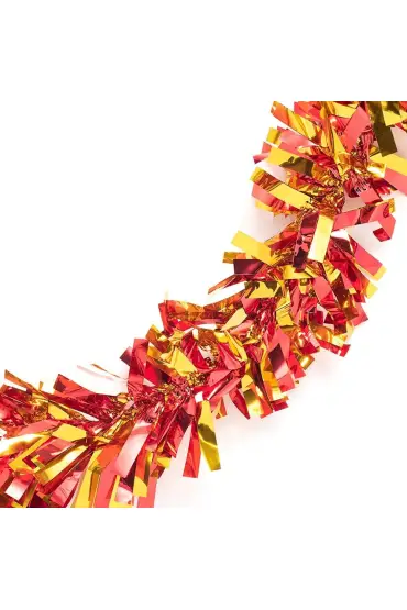 Kırmızı Altın Renk 4 cm Genişlik Garland Çift Renk Sim Süs 180 cm
