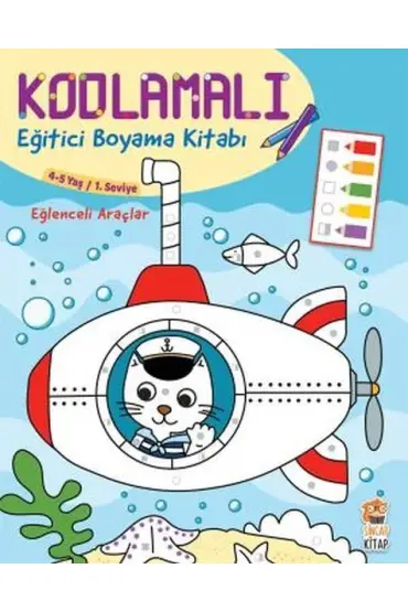 Kodlamalı Eğitici Boyama Kitabı - Eğlenceli Araçlar  (4022)