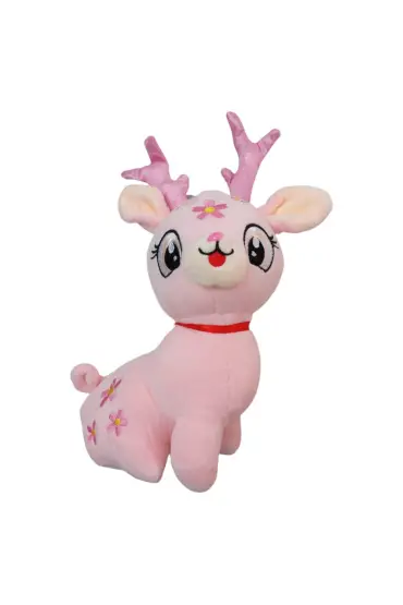 Peluş Geyik 30 Cm - Pembe