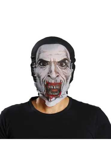 Kafaya Tam Geçmeli Bez Vampir Maskesi - Streç Korku Maskesi - 3D Baskılı Maske Model 2 ( )