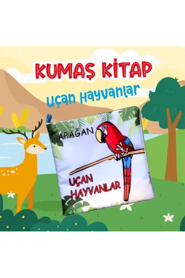  247  Uçan Hayvanlar Kumaş Sessiz Kitap