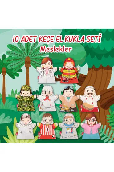  247 10 Parça  Meslekler El Kukla Set , Eğitici Oyuncak