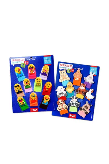  247 2 Set - 20 Parça  Emojiler ve Evcil Hayvanlar Parmak Kukla