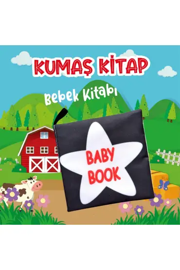  247  İngilizce Siyah Beyaz Bebek Kumaş Sessiz Kitap