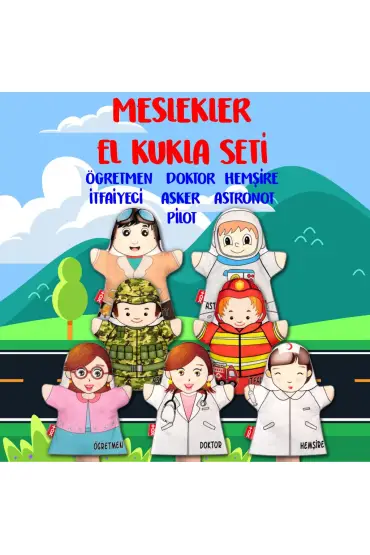  247 7 Parça  Meslekler El Kukla Set , Eğitici Oyuncak