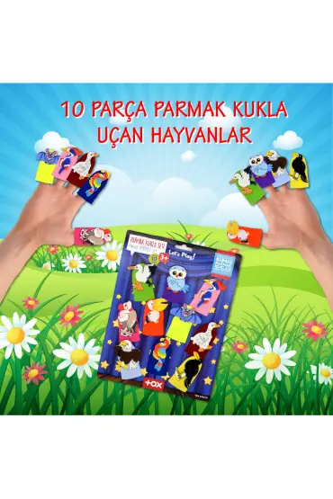  247  Uçan Hayvanlar 10 Parça Parmak Kukla Set