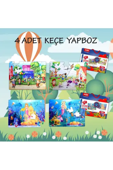  247 4 Set - 96 Parça  Oyun Parkı ve Deniz Kızı 5+ Keçe Yapboz - 5 Yaş Puzzle