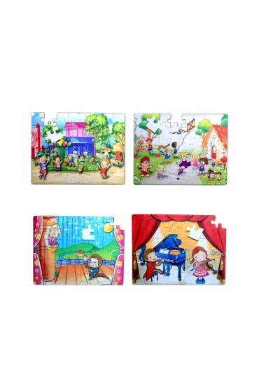  247 4 Set - 96 Parça  Oyun Parkı ve Sahne 5+ Keçe Yapboz - 5 Yaş Puzzle