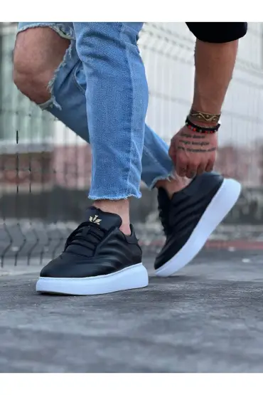  943 Siyah Cilt Erkek Casual Ayakkabı