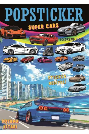 Süper Cars  Boyama Kitabı Popsticker  (4022)