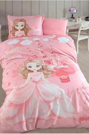 Ranforce Nevresim Takımı Tek Kişilik Sweet Princess V1 Pudra