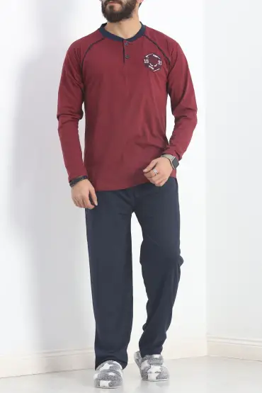 Erkek Pijama Takımı Bordo