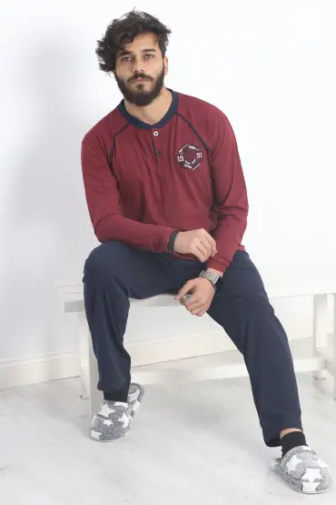 Erkek Pijama Takımı Bordo