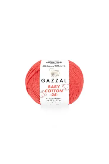 Gazzal Baby Cotton 25 El Örgü İpi Biber Kırmızısı 3418