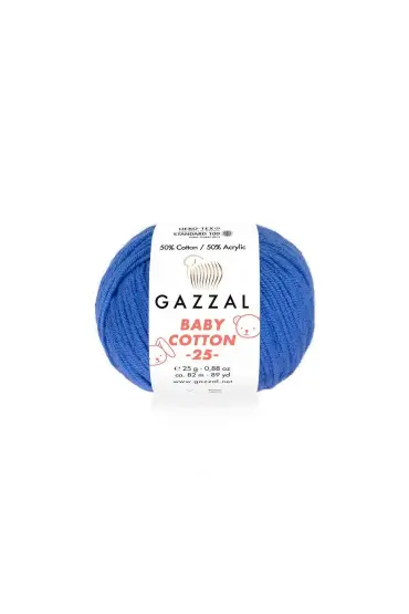 Gazzal Baby Cotton 25 El Örgü İpi Saks 3421