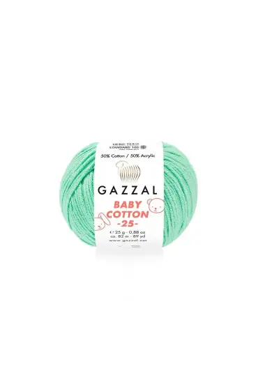 Gazzal Baby Cotton 25 El Örgü İpi Neptün Yeşili 3425