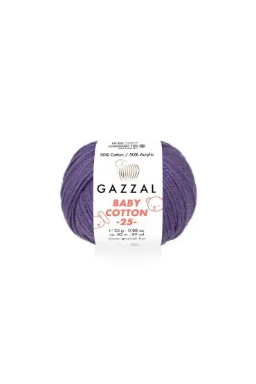 Gazzal Baby Cotton 25 El Örgü İpi Koyu Lila 3440