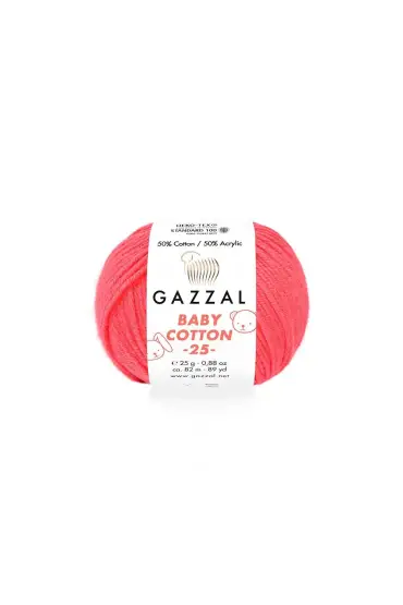 Gazzal Baby Cotton 25 El Örgü İpi Pembe 3458