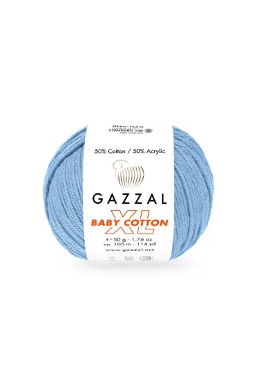 Gazzal Baby Cotton XL El Örgü İpi Çan Mavi 3423