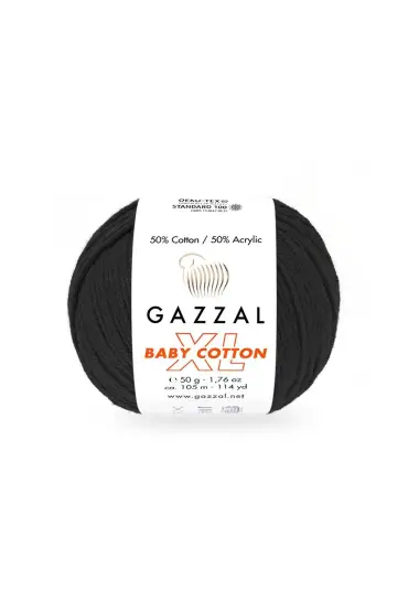 Gazzal Baby Cotton XL El Örgü İpi Siyah 3433