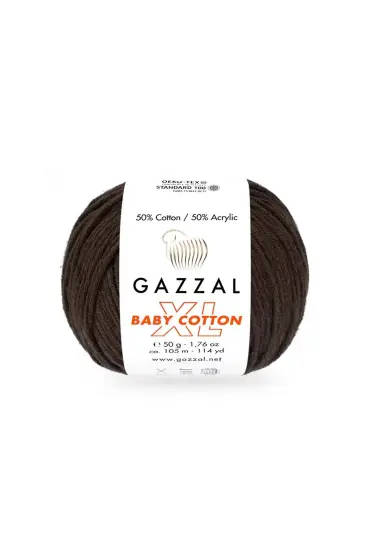 Gazzal Baby Cotton XL El Örgü İpi Kahverengi 3436