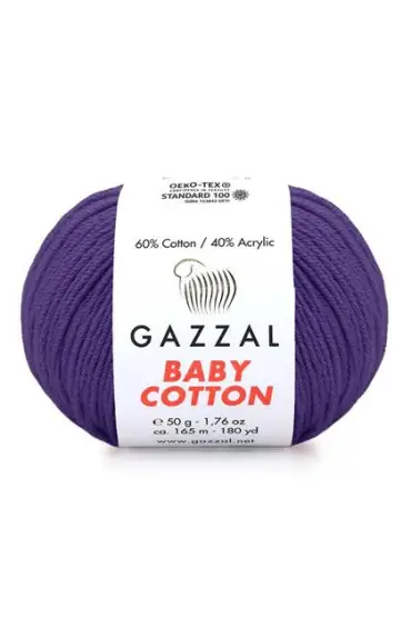 Gazzal Baby Cotton El Örgü İpi Koyu Lila 3440