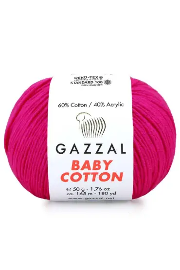 Gazzal Baby Cotton El Örgü İpi Neon Pembe 3461