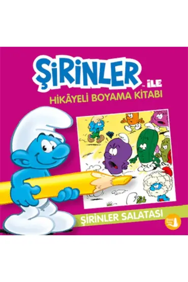 Şirinler İle Hikaye Boyama Kitabı - Şirinler Salatası  (4022)