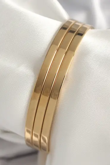 316L Çelik Gold Renk Ajda Model Kadın Bileklik - TJ-BB6592