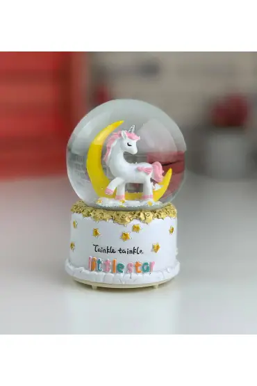 Unicorn Kar Küresi Orta Boy Sarı Ay