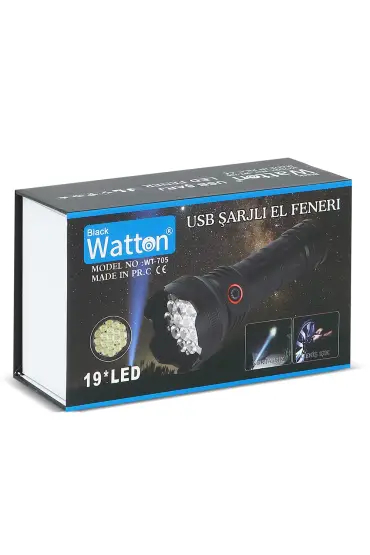 19 Led 5 Mod Geniş Açı El Feneri WT-705