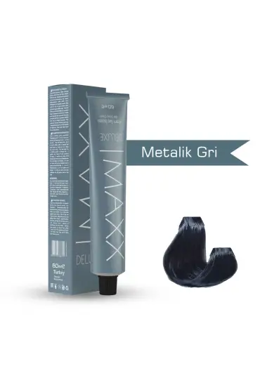 Maxx Deluxe Tüp Boya Metalik Gri 60 ml  x 2 Adet + Sıvı Oksidan 2 Adet