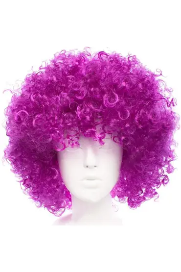 Koyu Mor Renk Violet Afro Bonus Saç Peruk