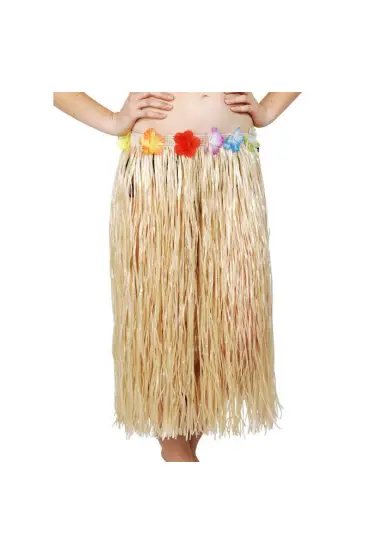 Hawaii Tarzı Hula Eteği – 60 cm Hasır Naturel Etek