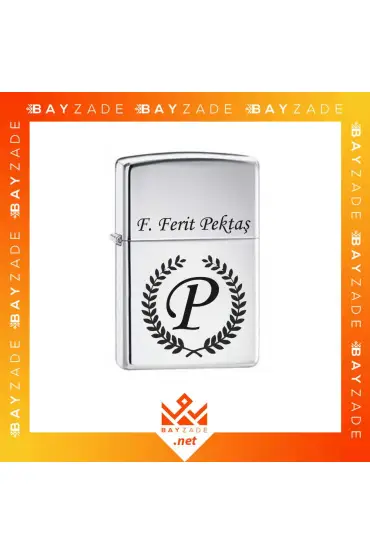 Baş Harfli Kişiye Özel Zippo Benzinli Çakmak - Custom Design Lighters - Cosmedrome