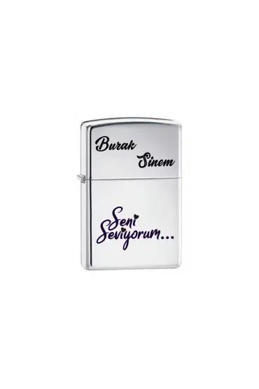 Seni Seviyorum Aşk Zippo Benzinli Çakmak - Custom Design Lighters - Cosmedrome