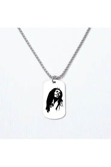 Bob Marley Asker Kolye, Kişiye Özel Çelik Asker Kolye - Custom Necklaces - Cosmedrome