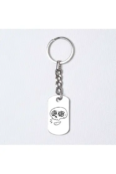 Lets Rock, Asker Künyesi Anahtarlık - Design Keychains - Cosmedrome