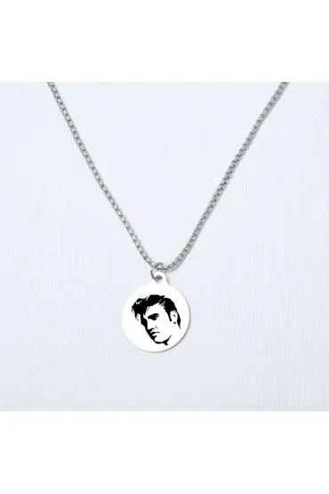 Elvis 3 Yuvarlak Çelik Kolye - Custom Necklaces - Cosmedrome