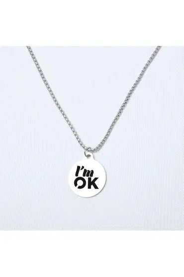 Im OK Yuvarlak Çelik Kolye - Custom Necklaces - Cosmedrome