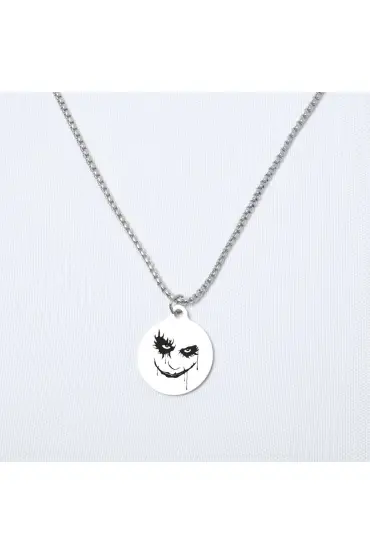 Joker Yuvarlak Çelik Kolye  - Custom Necklaces - Cosmedrome