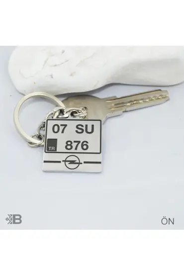Kişiye Özel Opel Kare Plaka Anahtarlık
