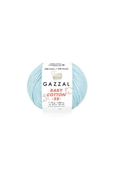 Gazzal Baby Cotton 25 El Örgü İpi Bebe Mavi 3429